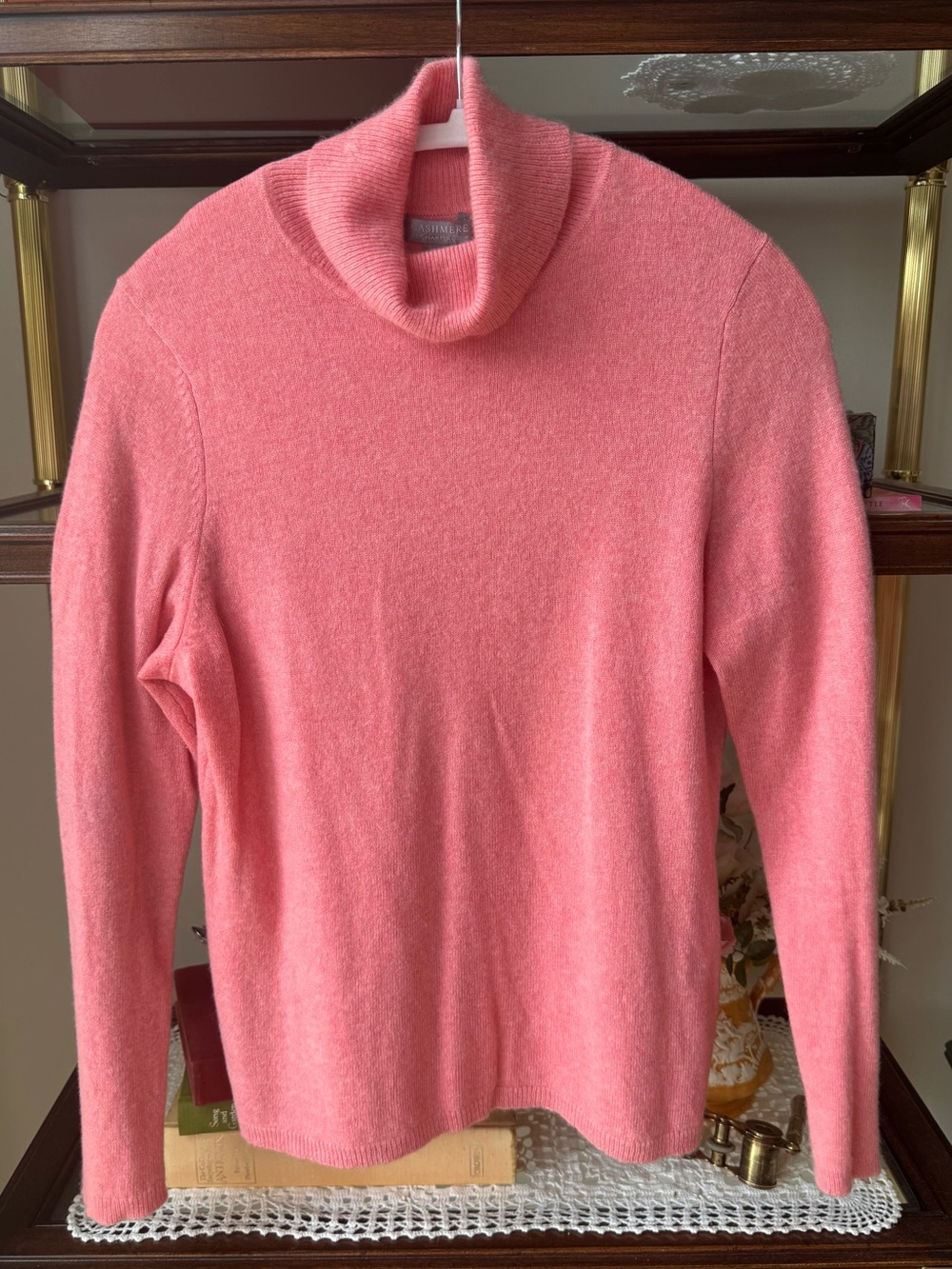 Charter Club Pink 100% 2-Ply Cashmere Turtleneck Sweater L